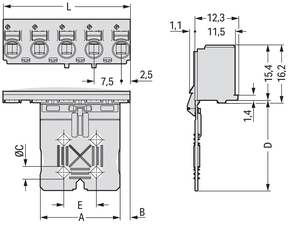 WAGO GmbH & Co. KG 1-Leiter-Federleiste Push-inCAGECLAMP,lgr 2092-3102/002-1000