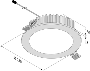 Hera LED-Leuchte 2700K chrom-matt FR65/205LED18W xw cm
