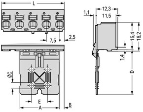 WAGO GmbH & Co. KG 1-Leiter-Federleiste Push-inCAGECLAMP,lgr 2092-3105/002-1000