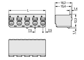 WAGO GmbH & Co. KG 1-Leiter-Federleiste Push-inCAGECLAMP,lgr 2092-3122/000-9500