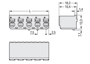 WAGO GmbH & Co. KG 1-Leiter-Federleiste Push-inCAGECLAMP,lgr 2092-3122/000-9500