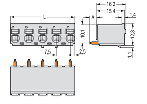 WAGO GmbH & Co. KG 1-Leiter-THT-Federleiste CAGE CLAMP,lichtgrau 2092-3155
