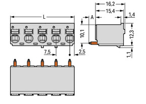 WAGO GmbH & Co. KG 1-Leiter-THT-Federleiste CAGE CLAMP,lichtgrau 2092-3173