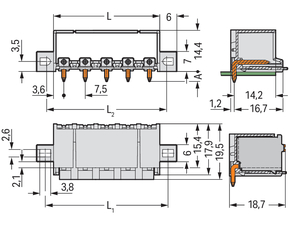 WAGO GmbH & Co. KG THT-Stiftleiste Lötstift 1,4mm,abgew.,llgr 2092-3423/005-000