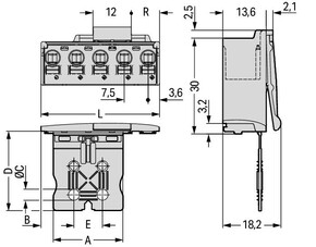 WAGO GmbH & Co. KG 1-Leiter-Stiftleiste CAGECLAMP,2,5mm²,lgr 2092-3503/002-000