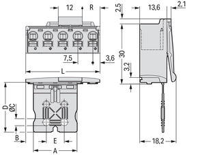 WAGO GmbH & Co. KG 1-Leiter-Stiftleiste CAGECLAMP,2,5mm²,lgr 2092-3503/002-000