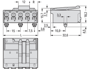 WAGO GmbH & Co. KG 1-Leiter-Stiftleiste CAGECLAMP,2,5mm²,lgr 2092-3523/020-000