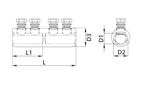 Cellpack Schraubverbinder f.Cu+Al, längsdicht CSV-T/6-50