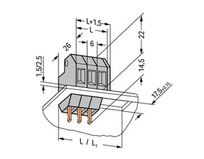 WAGO GmbH & Co. KG Durchführungsklemme 1,5mm,grau 226-104