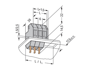 WAGO GmbH & Co. KG Durchführungsklemme 1,5mm,grau 226-104
