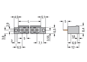 WAGO GmbH & Co. KG THT-Stiftleiste Lötstift 1,0x1,0,gerade,grau 231-144/040-000