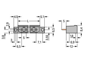 WAGO GmbH & Co. KG THT-Stiftleiste Lötstift 1,2x1,2,gerade,grau 231-163/040-000