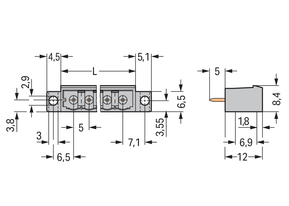 WAGO GmbH & Co. KG THT-Stiftleiste Lötstift 1,2x1,2,gerade,grau 231-166/040-000