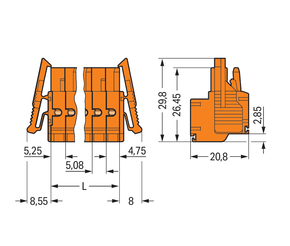 WAGO GmbH & Co. KG 2-Leiter-Federleiste CAGECLAMP,2,5mm²,or 231-2306/037-000