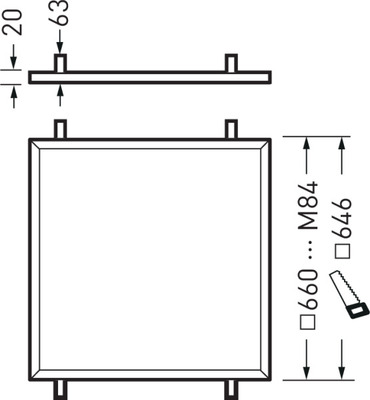 Trilux Einbaurahmen ArimoFit M84-TS ZER