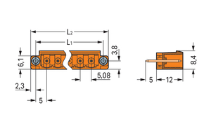 WAGO GmbH & Co. KG THT-Stiftleiste Lötstift 1,2x1,2mm,gerade,or 231-372/108-000