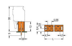 WAGO GmbH & Co. KG THT-Stiftleiste Lötstift 1,2x1,2mm,gerade,or 231-373/001-000