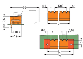 WAGO GmbH & Co. KG THT-Stiftleiste Lötstift 1,0x1,0,abgew.,or 231-541/001-000