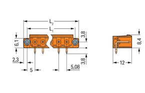 WAGO GmbH & Co. KG THT-Stiftleiste Lötstift 1,2x1,2,abgew.,or 231-565/108-000