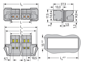 WAGO GmbH & Co. KG 1-Leiter-Stiftleiste CAGECLAMP,2,5mm²,gr 231-616/114-000
