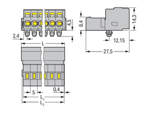 WAGO GmbH & Co. KG 1-Leiter-Stiftleiste CAGECLAMP,2,5mm²,gr 231-621/018-000 WAGO GmbH & Co. KG 1-Leiter-Stiftleiste CAGECLAMP,2,5mm²,gr 231-621/018-000