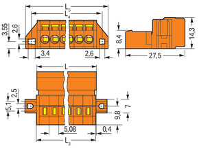 WAGO GmbH & Co. KG 1-Leiter-Stiftleiste CAGECLAMP,2,5mm²,or 231-632/019-000
