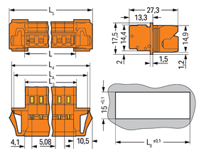 WAGO GmbH & Co. KG 1-Leiter-Stiftleiste CAGECLAMP,2,5mm²,or 231-639/114-000