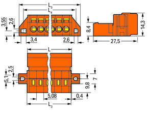 WAGO GmbH & Co. KG 1-Leiter-Stiftleiste CAGECLAMP,2,5mm²,or 231-640/019-000 WAGO GmbH & Co. KG 1-Leiter-Stiftleiste CAGECLAMP,2,5mm²,or 231-640/019-000