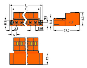 WAGO GmbH & Co. KG 1-Leiter-Stiftleiste CAGECLAMP,2,5mm²,or 231-645/109-000