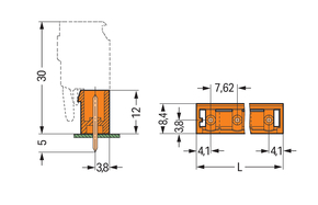 WAGO GmbH & Co. KG THT-Stiftleiste Lötstift 1,0x1,0,gerade,or 231-738/001-000