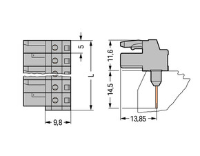 WAGO GmbH & Co. KG Federleiste f. Reihenklem. 0,6x1,abgewinkelt,gr 232-244/005-000