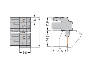 WAGO GmbH & Co. KG Federleiste f. Reihenklem. 0,6x1,abgewinkelt,gr 232-249/005-000