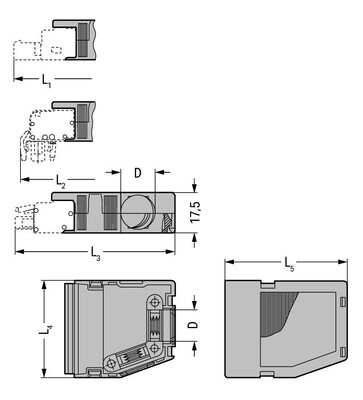 WAGO GmbH & Co. KG Zugentlastungsgehäuse 2-teilig,grau 232-603