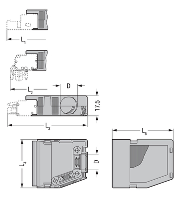 WAGO GmbH & Co. KG Zugentlastungsgehäuse 2-teilig,grau 232-604