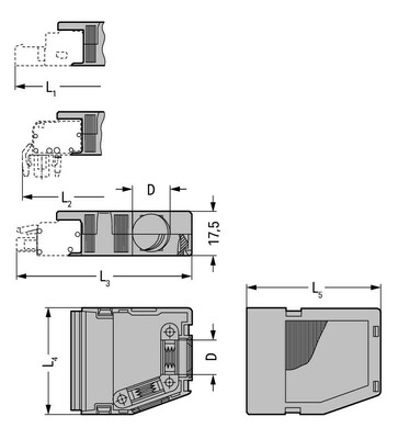 WAGO GmbH & Co. KG Zugentlastungsgehäuse 2-teilig,grau 232-608