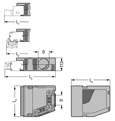WAGO GmbH & Co. KG Zugentlastungsgehäuse 2-teilig,orange 232-640