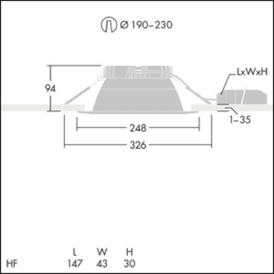 Thorn LED-Downlight 840 CETUS3L2000-840HFRWH