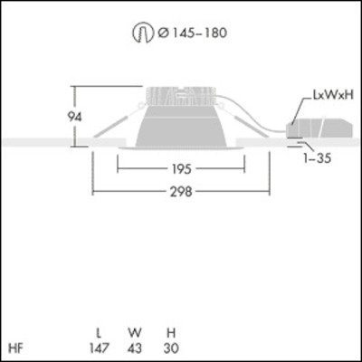 Thorn LED-Downlight 840 CETUS3M3000-840HFRWH