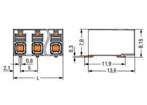 WAGO GmbH & Co. KG SMD-Leiterplattenklemme Drücker,1,5mm²,ws 20863206700650900000