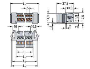WAGO GmbH & Co. KG 1-Leiter-Federleiste CAGECLAMP,2,5mm²,gr 231-114/125-000