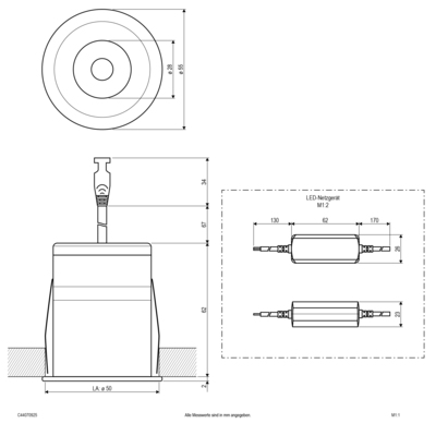 EVN Lichttechnik LED Downlight mit Netzteil dimmbar, IP44 C44070925