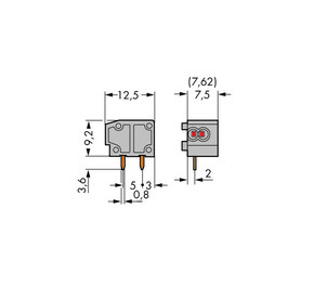 WAGO GmbH & Co. KG 2LeiterLeiterplattenklemme 0,75mm² 235-722