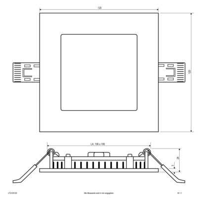 EVN Lichttechnik LED-Einbaupanel LTQ120125