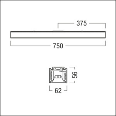 Zumtobel Group Mitteleinspeisung schwarz TECTON TM 750 BK