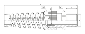 Jacob Kabelverschraubung PG 21, M25 50021M25BS7035