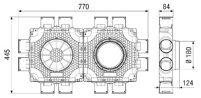 Maico Luftverteiler doppelt 12 Anschlüsse DN 75 MA-FDV12-75