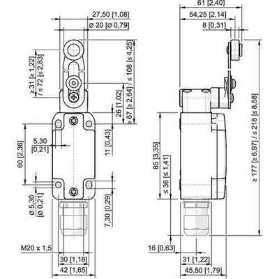 Stahl Positionsschalter Drehhebel einstell. 8070/2-2DSU60#275364