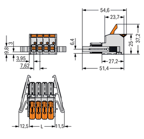 WAGO GmbH & Co. KG 1-Leiter-Federleiste Push-inCAGECLAMP,lgr 831-1106/037-000