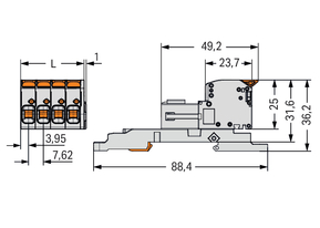 WAGO GmbH & Co. KG 1-Leiter-Stiftleiste PushinCAGECLAMP,lgr 831-1208/306-000