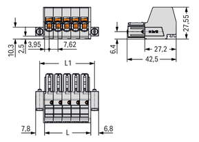 WAGO GmbH & Co. KG 1-Leiter-Federleiste CAGECLAMP,10mm²,lgr 831-3107/107-000